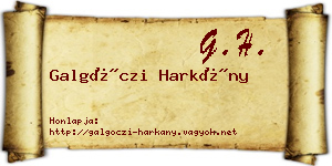 Galgóczi Harkány névjegykártya